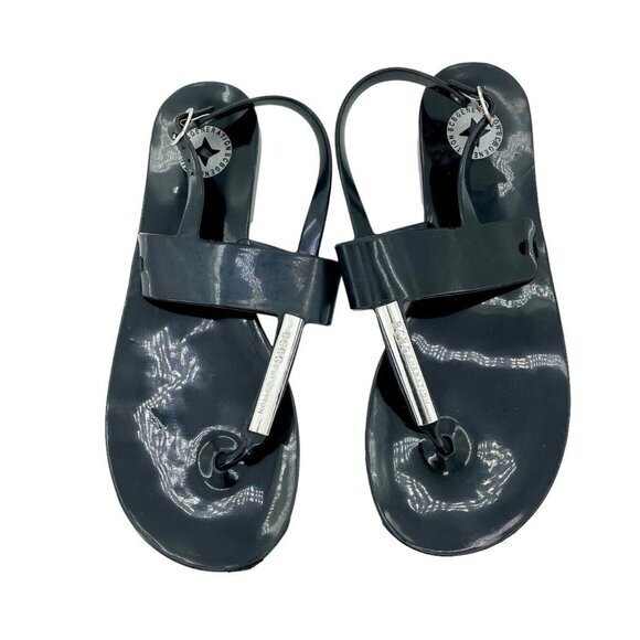 BCBGeneration Bilinda Jelly Thong Sandals Black SZ 7 - Picture 1 of 8